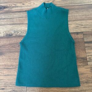 Madewell Teal Sleeveless Ribbed Top Medium Stretch EUC